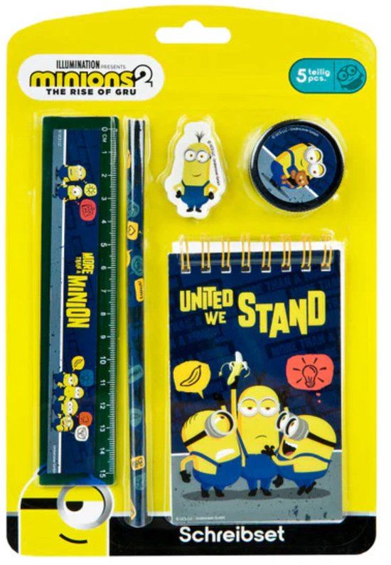 Minions Fun Schrijfwarenset 5 Delig