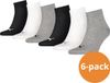 Puma Quarter Sokken Plain 6-pack Zwart / Wit / Grijs-35/38