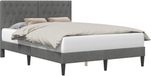 vidaXL Bedframe met hoofdeinde, donkergrijs, 160 x 200 cm, fluweel