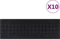 vidaXL - Trapmatten - 10 stuks - 25x75 cm - Rubber - Zwart - Antislip
