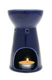 Absolute Aromas Keramische witte oliebrander voor gebruik met theelichtkaarsen voor etherische oliën (blauw)