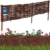 KOTARBAU® Bloembedrand, Wilgenhouten Hek, Beeteinfassing, 120 x 20 cm, Bruin