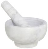 Merkloos Vijzel met stamper - marmer - D12 x H6 cm