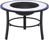 Merkloos / Sans marque Wan GmbH Buitenhaard - Vuurkorf - Terras Verwarmen - Keramische Vuurschaal - 68 cm - Blauw Wit