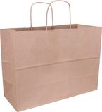 Sac en papier kraft | Corde en papier torsadé | 35x14x26cm | Sac fourre-tout | Brun | 100 pièces