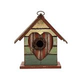 Glitzhome 6.8" H Opknoping Vogelhuis Outdoor Tuin Patio Tuin Decoratieve Huisdier Cottage Verontruste Hart Houten Vogelhuis