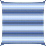 vidaXL Zonneschaduwzeil Blauw en wit 6 x 6 m HDPE