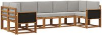 vidaXL Hoek loungeset 7-delig Naturel en lichtgrijs Acacia hout