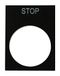 RS PRO Labelplaat voor Ptec-drukknop Stop, verpakking van 5 stuks