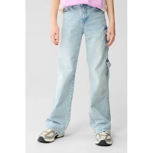 Shoeby wide leg regular waist jeans light blue denim
