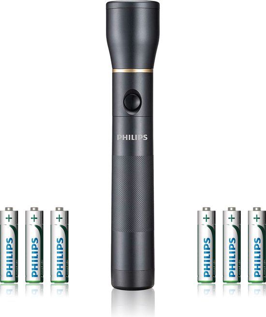 Philips SFL7002T/10 LED Zaklamp - 1200 Lumen - Zwart - Incl. Batterijen
