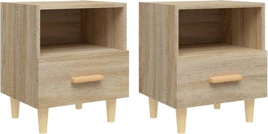 vidaXL Nachtkastjes 2 stuks 40x35x47 cm Sonoma eikenkleurig