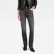 G-Star Strace Straight Wmn Dames Jeans Worn in Black Moon