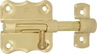 Amig schuifslot/plaatgrendel - staal - 4 x 3.8 cm - messing afwerking - zilver - deur - poort