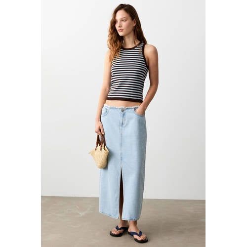 MANGO TEEN denim spijkerrok light blue denim