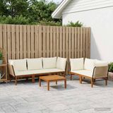 vidaXL - 6-delige set - Massief acaciahout & touw - Naturel