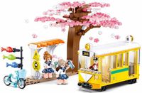 Sluban Girls Dream Tramhalte bouwspeelgoed kinderen vanaf 6 jaar – Constructiespeelgoed modelbouw – bouwdoos met 347 bouwstenen en 3 minifiguren – M38-B1018
