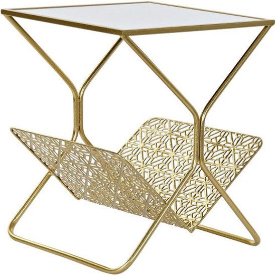 DKD Home Decor Magazine Rack - Gold Metal - Modern