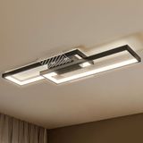 HOMCOM Plafondlamp - Staal - 70x30x7cm - Zwart