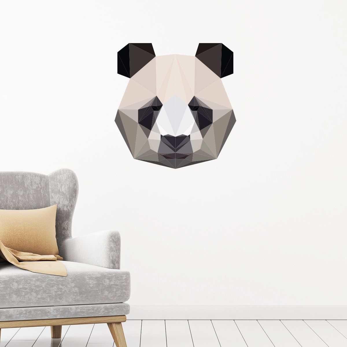 Ambiance Origami Panda Muursticker - H40 x L40 cm