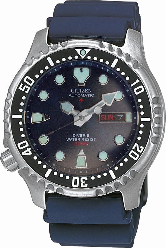 Citizen Promaster Diver NY0040-17LE Polshorloge - 42 mm - Zilverkleurig / Blauw - Automatisch uurwerk