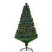 Sapin de Noël artificiel 150 cm fibre de verre LED 180 branches support métal intérieur