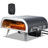 VEVOR Draagbare pizzaoven voor buiten, gasoven, 30,5 cm, propaanoven met inklapbare poten voor camping, buiten, met sproeiapparaat van ijzer, voor terras en tuin, zwart
