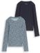 Tom Tailor - Geribbeld shirt met lange mouwen in een set van 2 - Maat 176 - Parisien Night Blue