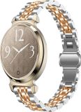 By Qubix Qubix Metalen schakelbandje - Zilver met rosé goud - Geschikt voor Garmin Lily 2