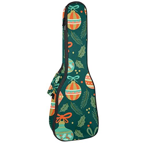 Mersov Tenor Ukulele Gigbag Waterdichte Ukelele Case Gewatteerde Rugzak, Geweldig voor Sopraan Concert (21/23/24") Groene Ornamenten