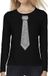 Bellatio Decorations Chemise de déguisement pour femmes - cravate argent - noir - carnaval - fête ringard XXL