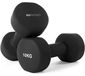 Haltères en néoprène set de 2 - 1 à 10 kg - Fonte - Incluant affiche A3 avec 32 exercices