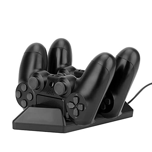 NITHO PS4 SMART CHARGING STATION Charging Dock Playstation 4 Dual Shock Controllers, Fast Charging Station, Black