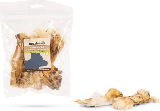 Beeztees Konijnenhuid Rol Met Haar - Hondensnack - 100 gram