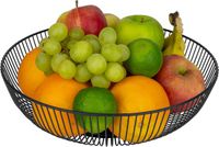 QUVIO Fruitschaal - Metaal - Diameter 28 cm - Zwart