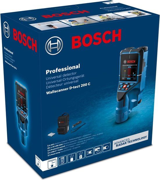 Bosch D-tect 200 C - Muurscanner - 200mm - Inclusief Tas