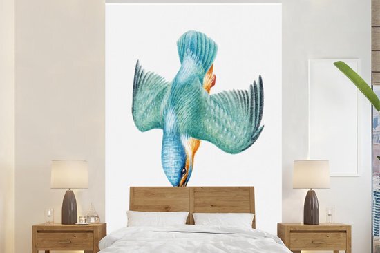 Nr1Wallpaper Behang - Fotobehang Vogel - Veren - Waterverf - Breedte 200 cm x hoogte 300 cm