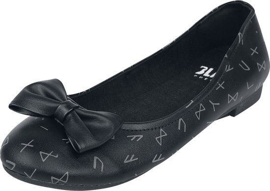Black Premium by EMP Zwarte ballerina's met strik en print - Dames - EU38