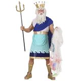 Widmann Finidi Kostuum van de god van de zee voor mannen - Verkleedkleding - Blauw/Wit/Goud - Maat M