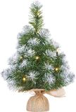 Mica Decorations Arbre de Noël artificiel - fausse neige - 10 lampes LED et neige - H45 cm - Mini arbres de Noël