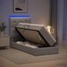 Maison Exclusive - Lit de rangement LED avec matelas gris clair 90 x 200 cm tissu