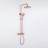 FortiFura Calvi opbouw regendoucheset – Ø25 cm hoofddouche – 1-stands ronde handdouche – koper geborsteld