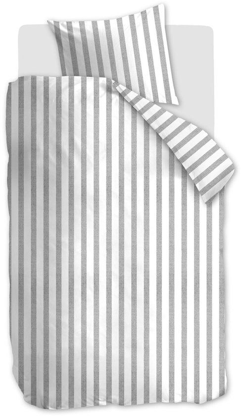 Ambiante Ally dekbedovertrek - Eenpersoons - 140 x 200/220 cm - Zacht grijs