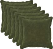 vidaXL Kussensloop - 6 stuks - HOUTEN - Groen - 45 x 45 cm - Microfiber Fleece