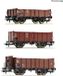 Roco 6600303 Goederenwagen DC Set wagons met drie open goederenwagens van de Deutsche Bundesbahn