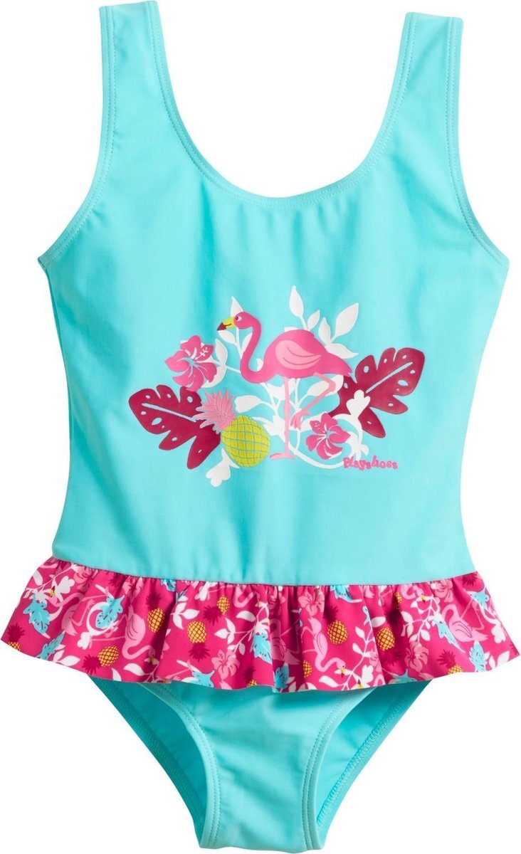 Playshoes UV badpak Kinderen Flamingo - Aquablauw/Roze - Maat 110/116