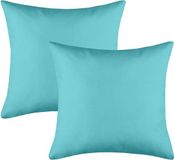 Stof Textile sierkussen Hawaii - 2x - aqua blauw - 40 x 40 cm