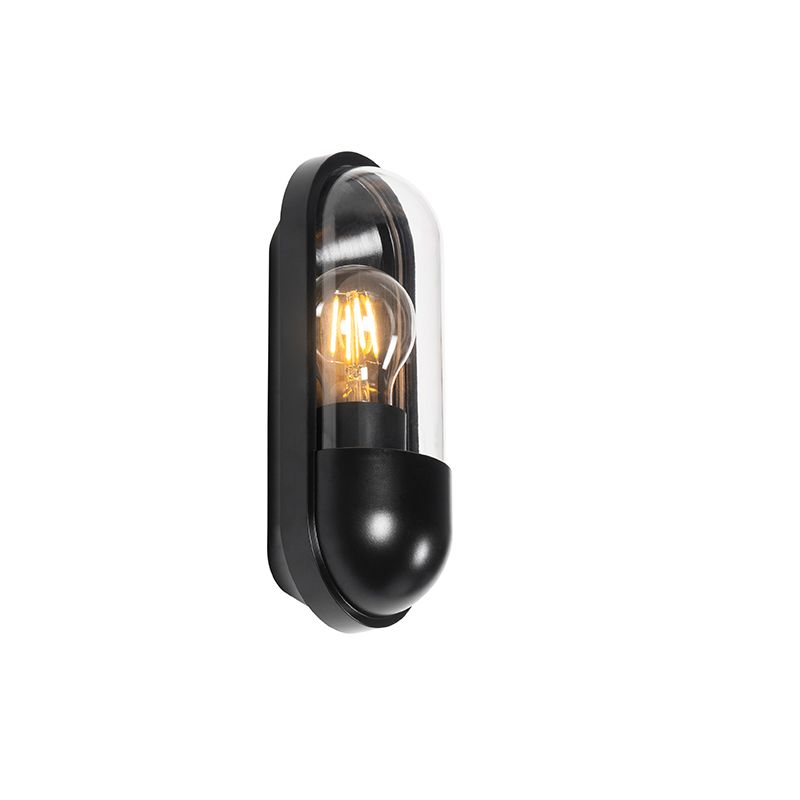 QAZQA Stockholm Buitenwandlamp - Zwart - IP44
