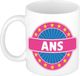 Bellatio Decorations - Ans voornaam - koffiemok - beker - wit/roze - 300 ml