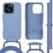 imoshion Hoesje - Geschikt voor iPhone 16 Pro - Color Backcover met afneembaar koord geschikt voor MagSafe - Ash Blue
